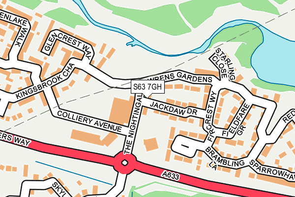 S63 7GH map - OS OpenMap – Local (Ordnance Survey)