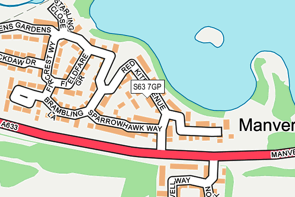 S63 7GP map - OS OpenMap – Local (Ordnance Survey)
