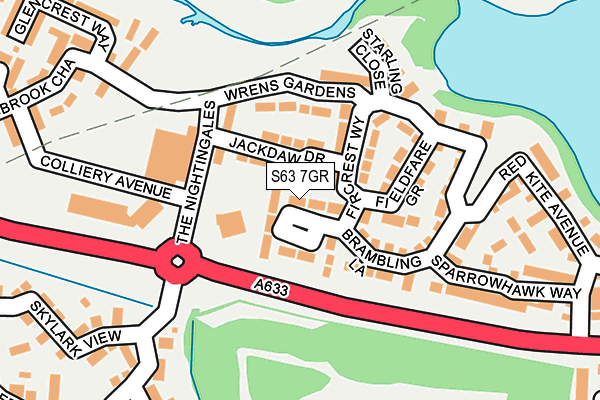 S63 7GR map - OS OpenMap – Local (Ordnance Survey)