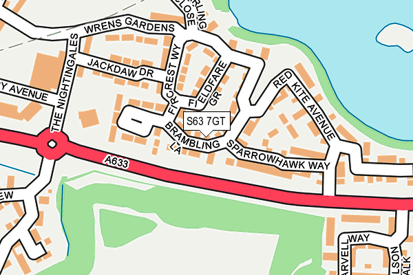 S63 7GT map - OS OpenMap – Local (Ordnance Survey)