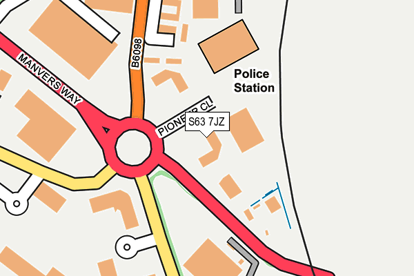 S63 7JZ map - OS OpenMap – Local (Ordnance Survey)
