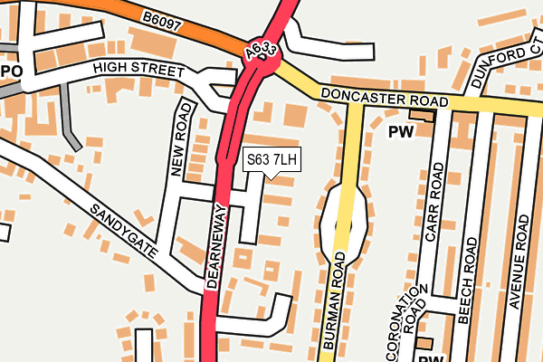 S63 7LH map - OS OpenMap – Local (Ordnance Survey)