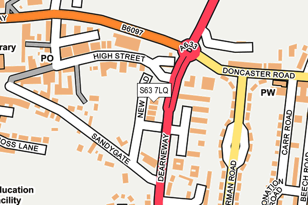 S63 7LQ map - OS OpenMap – Local (Ordnance Survey)