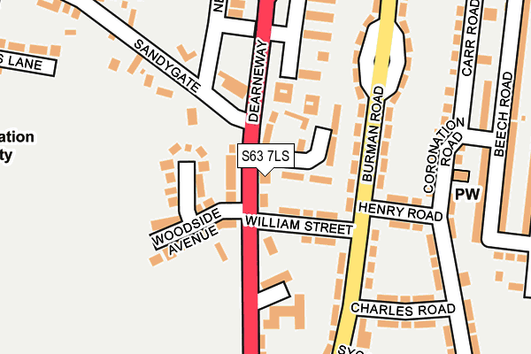 S63 7LS map - OS OpenMap – Local (Ordnance Survey)
