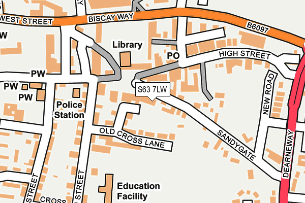 S63 7LW map - OS OpenMap – Local (Ordnance Survey)