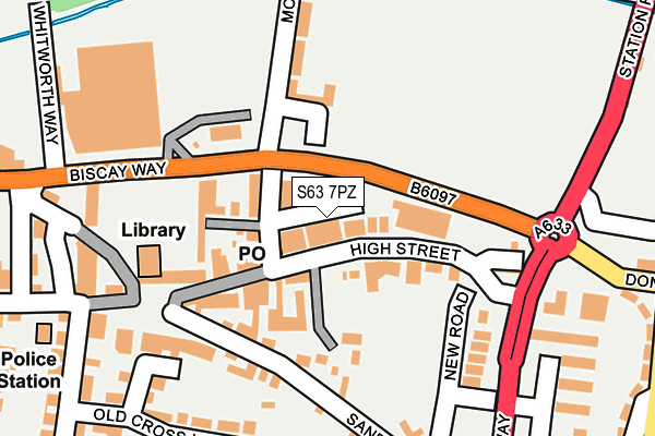 S63 7PZ map - OS OpenMap – Local (Ordnance Survey)