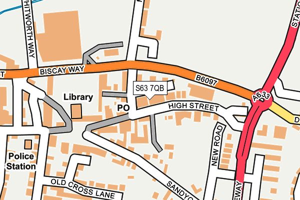 S63 7QB map - OS OpenMap – Local (Ordnance Survey)