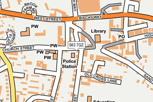S63 7QZ map - OS OpenMap – Local (Ordnance Survey)