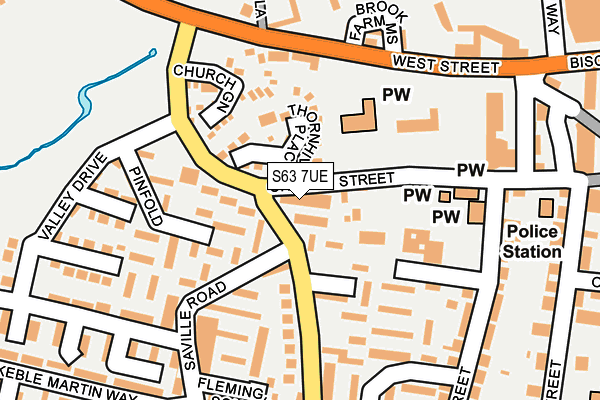 S63 7UE map - OS OpenMap – Local (Ordnance Survey)