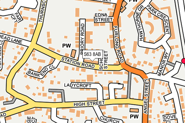 S63 8AB map - OS OpenMap – Local (Ordnance Survey)