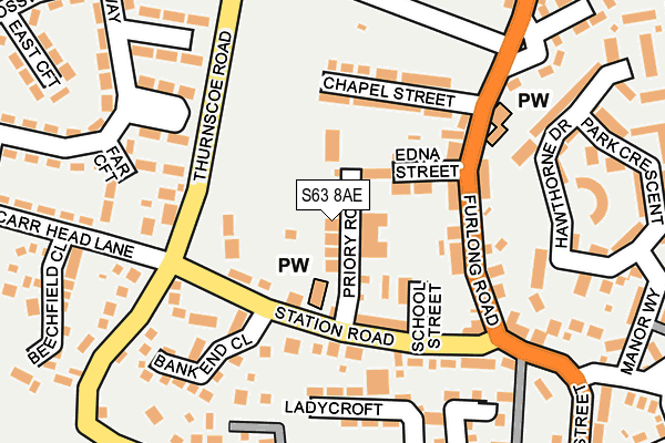 S63 8AE map - OS OpenMap – Local (Ordnance Survey)