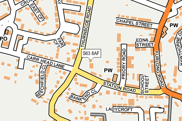 S63 8AF map - OS OpenMap – Local (Ordnance Survey)