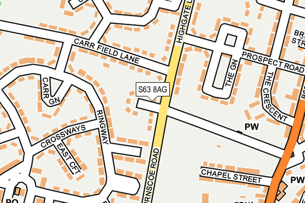 S63 8AG map - OS OpenMap – Local (Ordnance Survey)