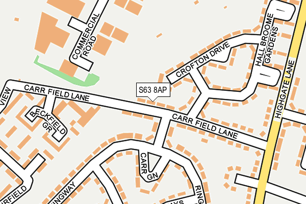 S63 8AP map - OS OpenMap – Local (Ordnance Survey)