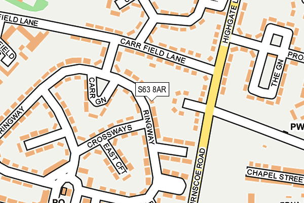 S63 8AR map - OS OpenMap – Local (Ordnance Survey)
