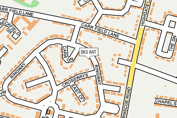 S63 8AT map - OS OpenMap – Local (Ordnance Survey)