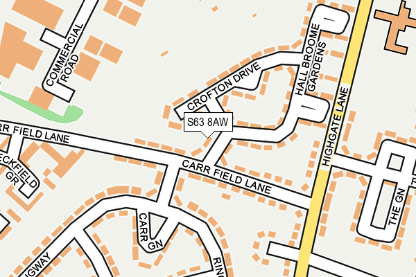 S63 8AW map - OS OpenMap – Local (Ordnance Survey)