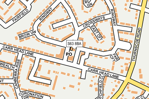 S63 8BA map - OS OpenMap – Local (Ordnance Survey)