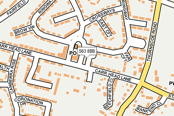 S63 8BB map - OS OpenMap – Local (Ordnance Survey)