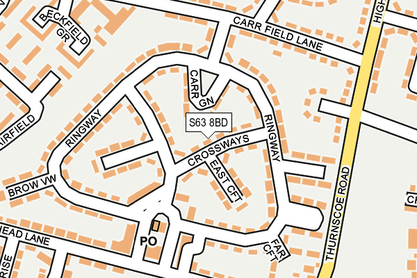 S63 8BD map - OS OpenMap – Local (Ordnance Survey)