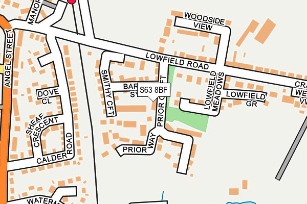 S63 8BF map - OS OpenMap – Local (Ordnance Survey)