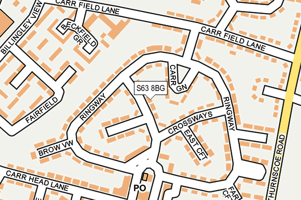 S63 8BG map - OS OpenMap – Local (Ordnance Survey)