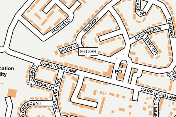 S63 8BH map - OS OpenMap – Local (Ordnance Survey)