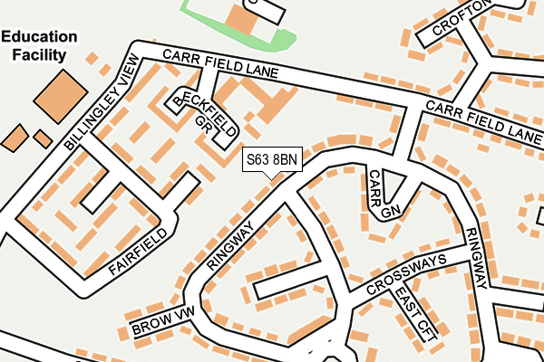 S63 8BN map - OS OpenMap – Local (Ordnance Survey)