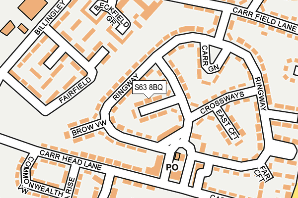 S63 8BQ map - OS OpenMap – Local (Ordnance Survey)