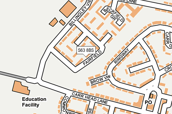 S63 8BS map - OS OpenMap – Local (Ordnance Survey)