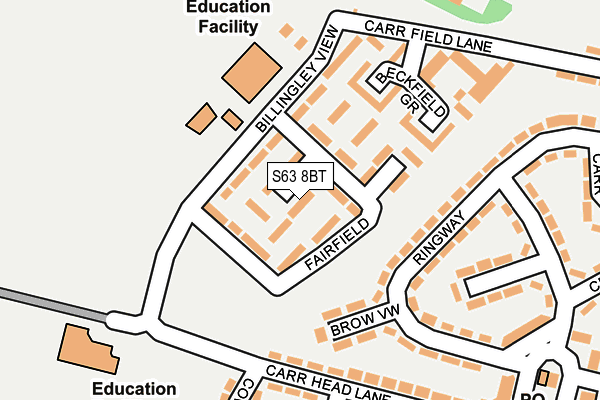 S63 8BT map - OS OpenMap – Local (Ordnance Survey)
