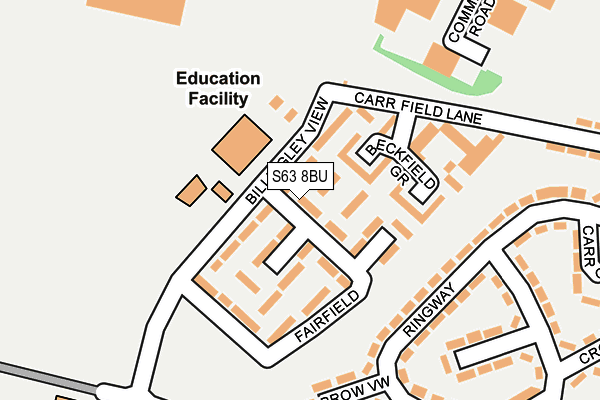 S63 8BU map - OS OpenMap – Local (Ordnance Survey)