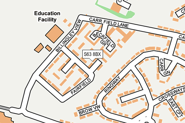 S63 8BX map - OS OpenMap – Local (Ordnance Survey)