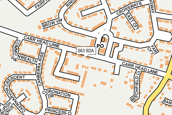 S63 8DA map - OS OpenMap – Local (Ordnance Survey)