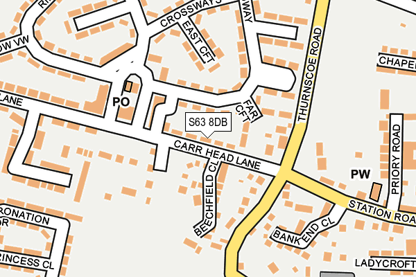 S63 8DB map - OS OpenMap – Local (Ordnance Survey)