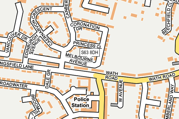 S63 8DH map - OS OpenMap – Local (Ordnance Survey)