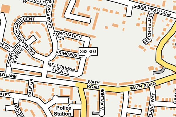 S63 8DJ map - OS OpenMap – Local (Ordnance Survey)