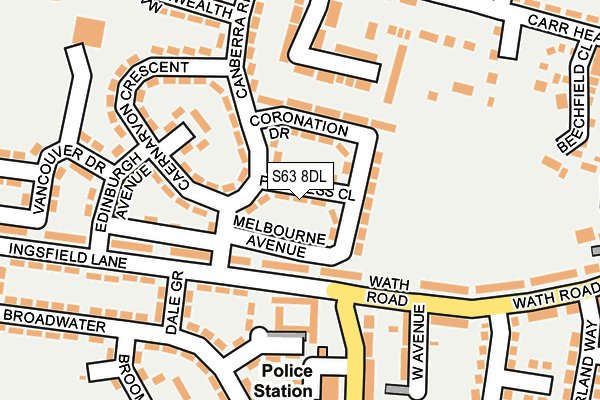 S63 8DL map - OS OpenMap – Local (Ordnance Survey)