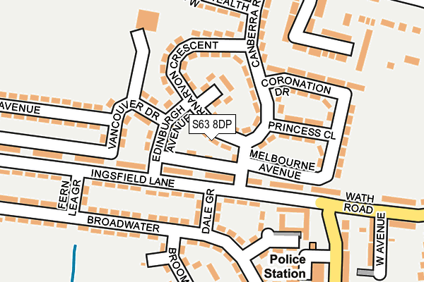 S63 8DP map - OS OpenMap – Local (Ordnance Survey)