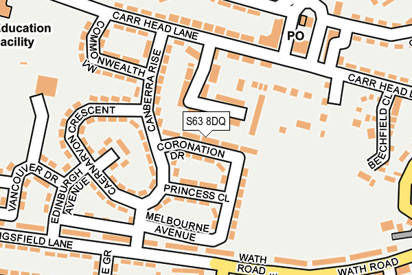 S63 8DQ map - OS OpenMap – Local (Ordnance Survey)