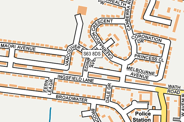 S63 8DS map - OS OpenMap – Local (Ordnance Survey)