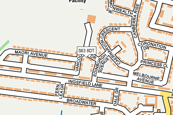 S63 8DT map - OS OpenMap – Local (Ordnance Survey)