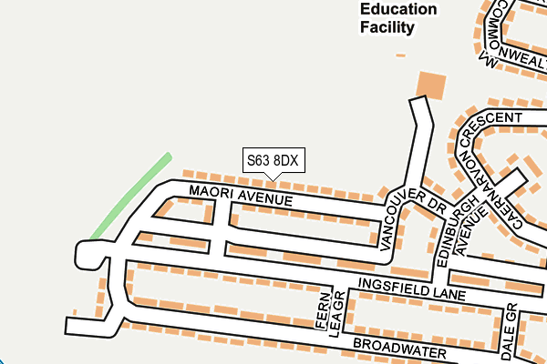 S63 8DX map - OS OpenMap – Local (Ordnance Survey)