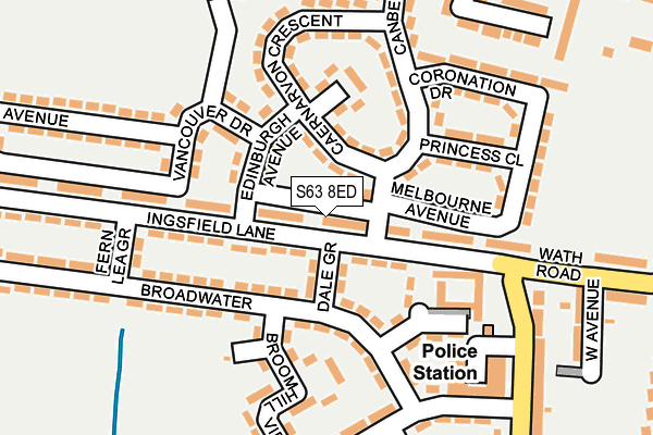 S63 8ED map - OS OpenMap – Local (Ordnance Survey)