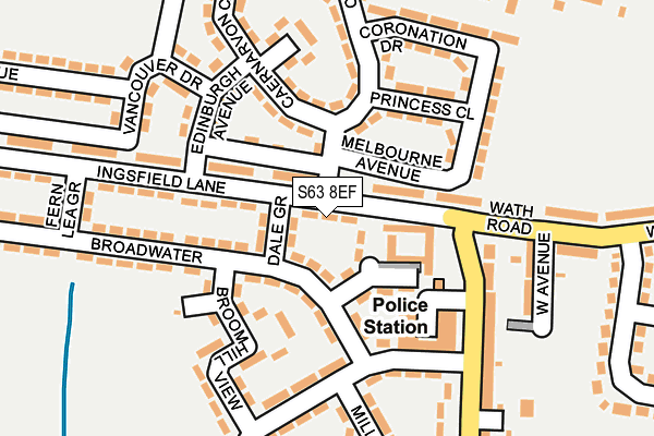 S63 8EF map - OS OpenMap – Local (Ordnance Survey)