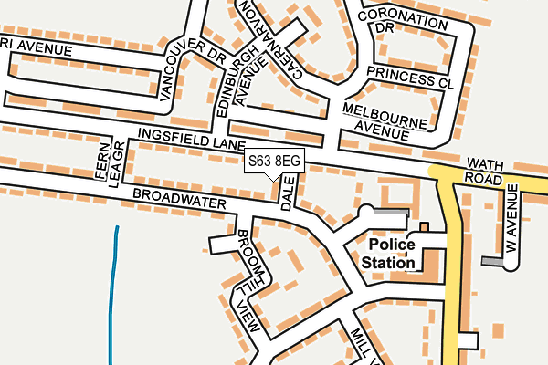 S63 8EG map - OS OpenMap – Local (Ordnance Survey)