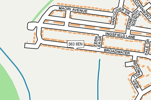 S63 8EN map - OS OpenMap – Local (Ordnance Survey)