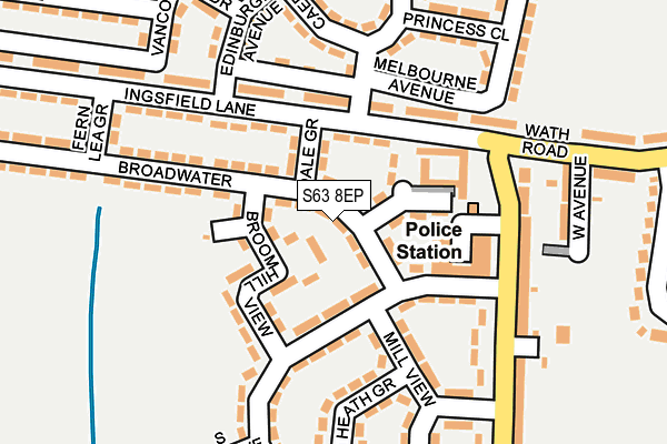 S63 8EP map - OS OpenMap – Local (Ordnance Survey)