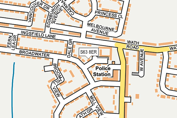 S63 8ER map - OS OpenMap – Local (Ordnance Survey)