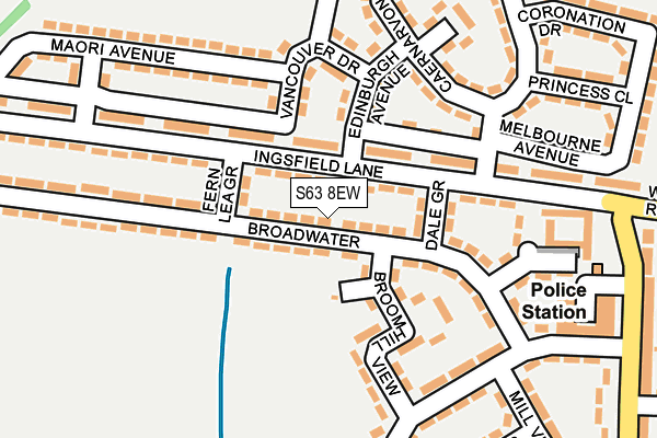 S63 8EW map - OS OpenMap – Local (Ordnance Survey)